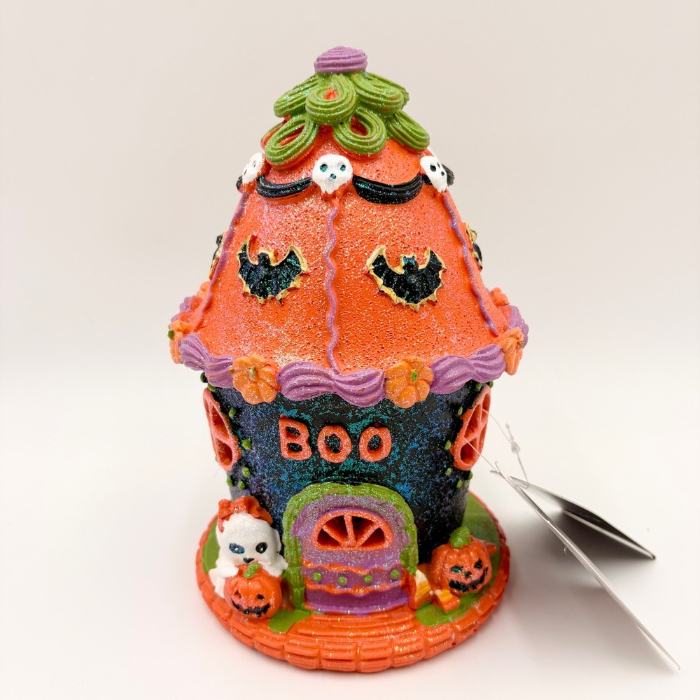Spooky Hollow Halloween LED Lighted Haunted House Boo Ghost Pumpkin Figurine